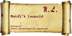 Matók Leopold névjegykártya